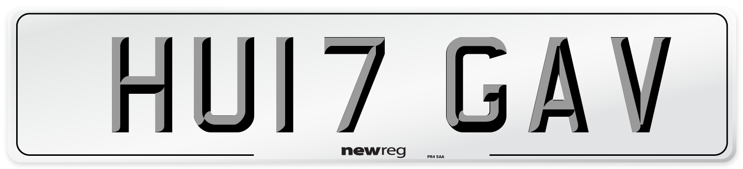 HU17 GAV Number Plate from New Reg